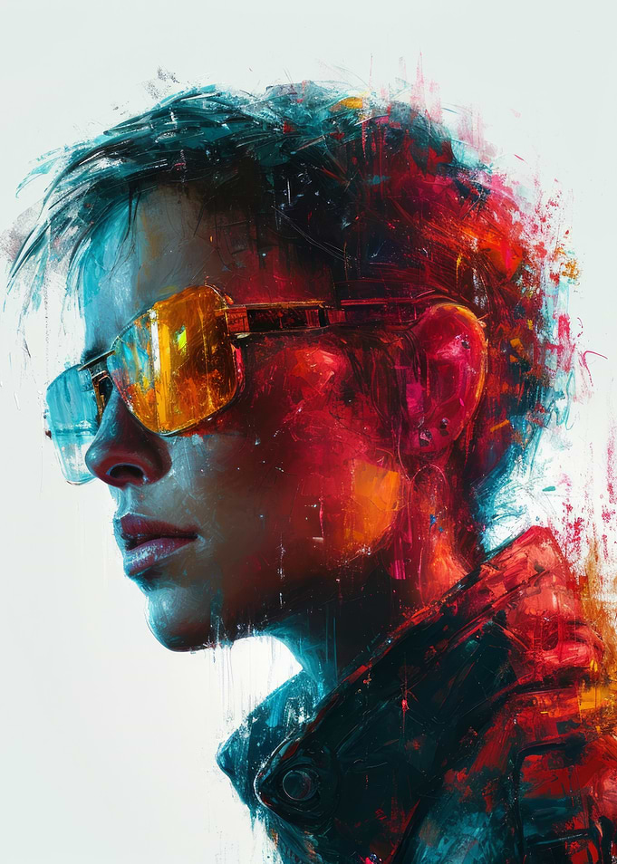 Woman with Sunglasses, Abstract Portrait