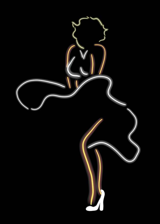 Neon Marilyn - Iconic Glow Skirt Silhouette