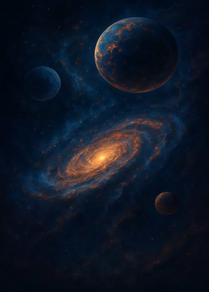 Planets and Galaxy in Deep Space