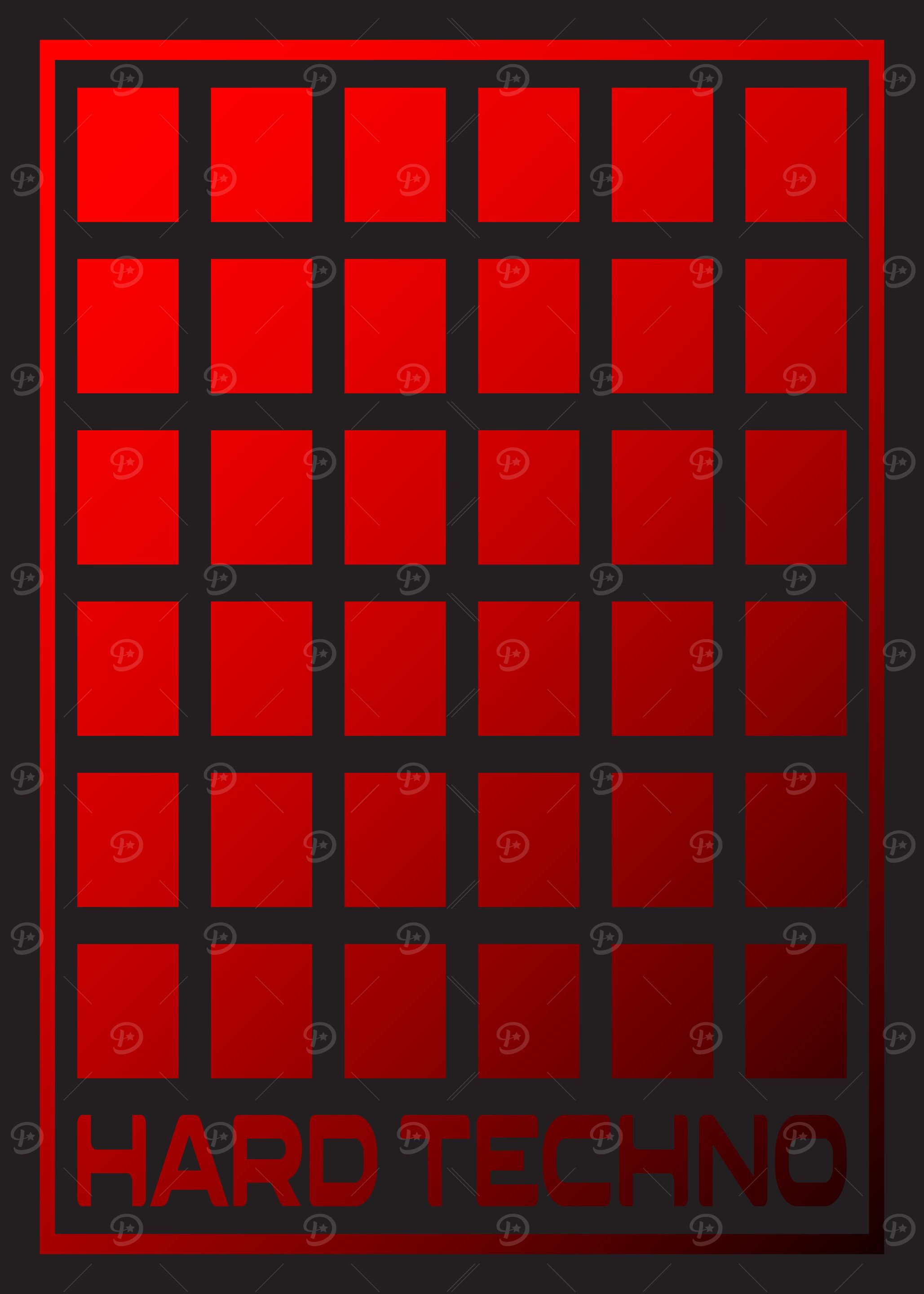 Hard Techno Red Grid