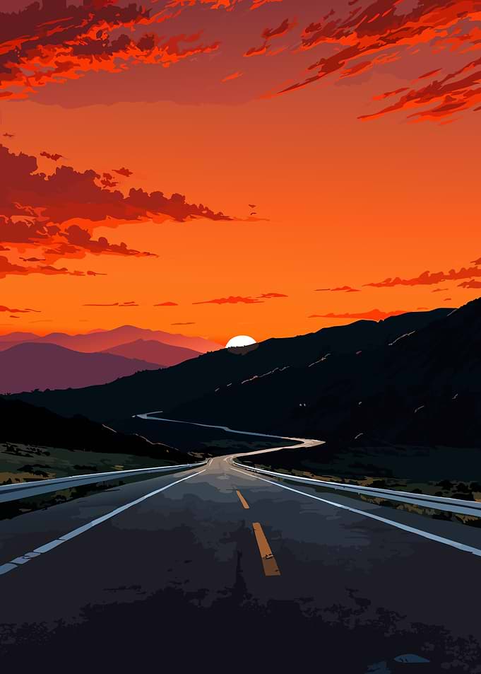 Sunset Road Landscape