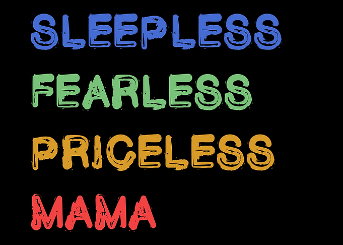 Sleepless Fearless Priceless Mama Text Art