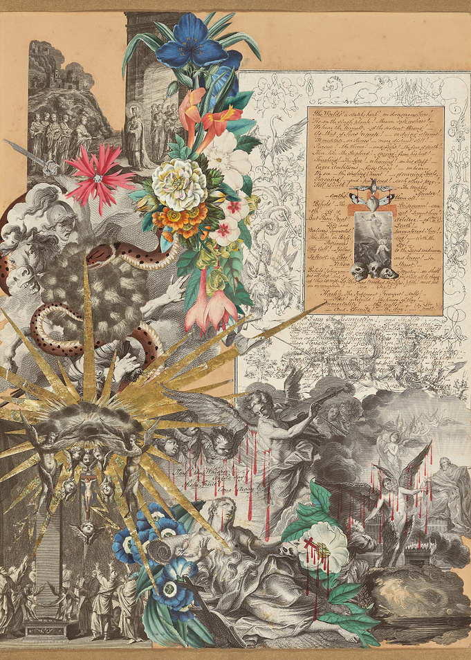 Collage with Religious and Floral Motifs by John Bingley Garland