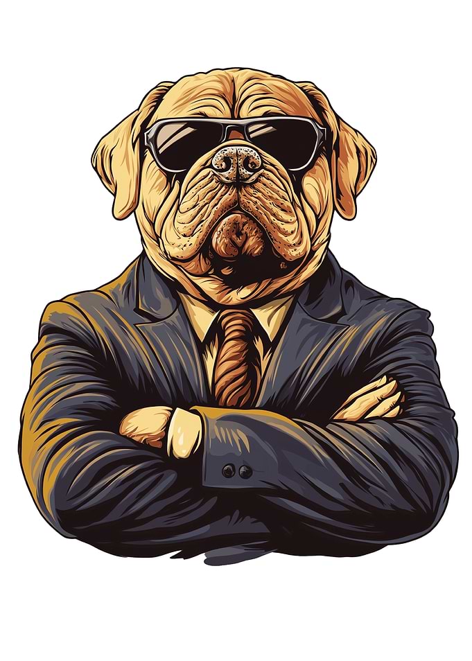 Cool Dog In A Business Suit Awesome Dog