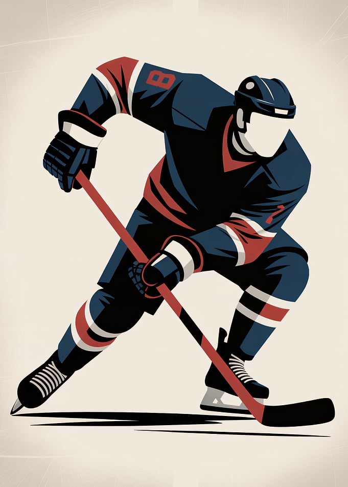 Ice Hockey Player Illustration