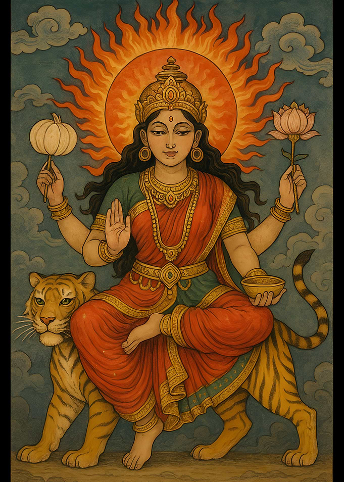 Hindu Goddess Durga on Tiger