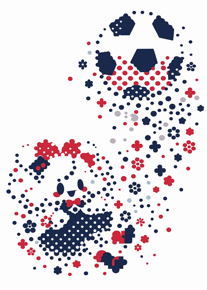 Abstract Girl and Soccer Ball Art