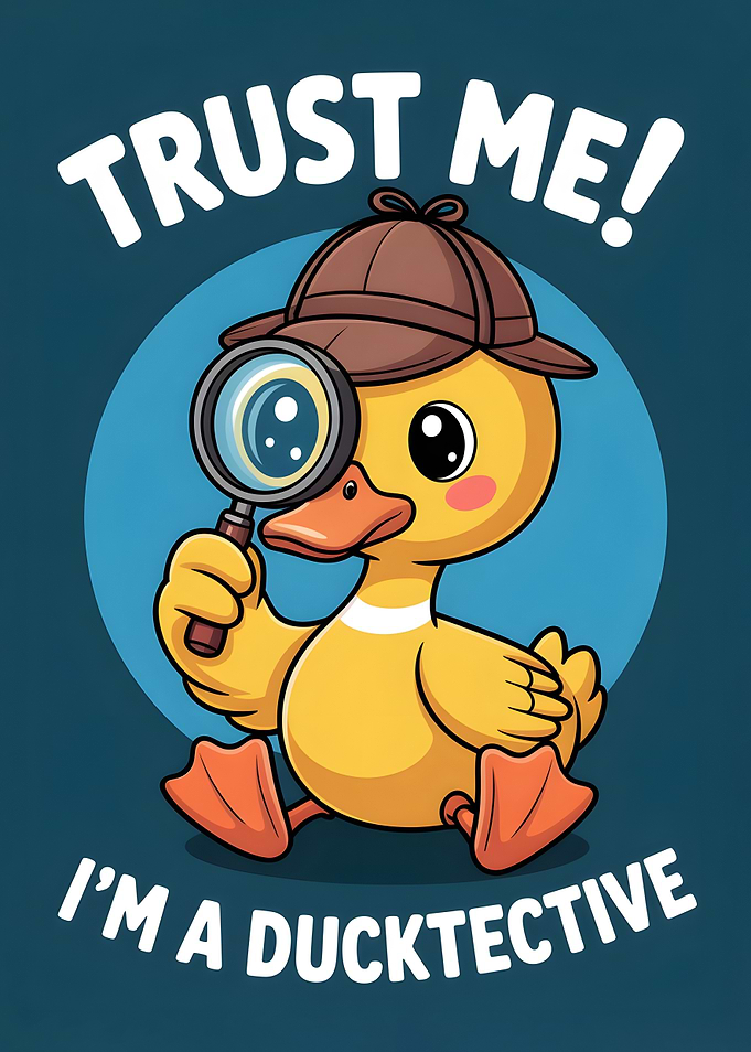 Ducktective Cartoon Illustration