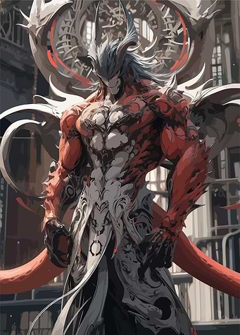 Muscular Demon Character Digital Art