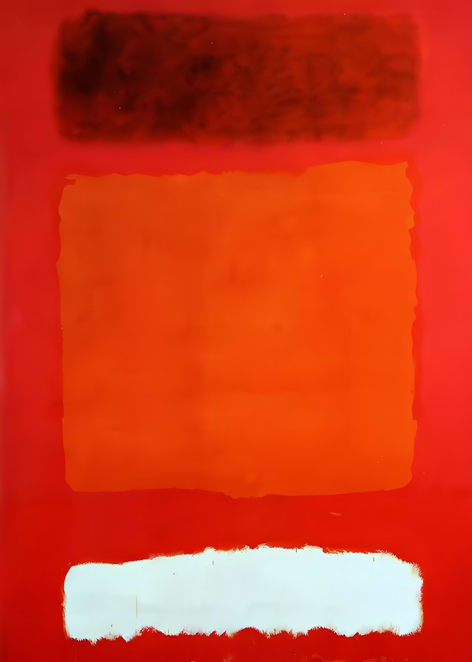 Abstract Color Blocks on Red