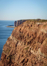 Heligoland Cliffs and North Sea at sunset