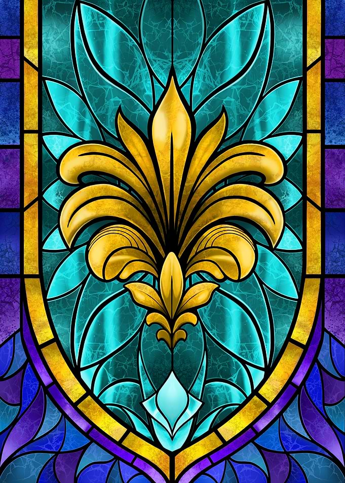 Stained Glass Fleur-de-lis