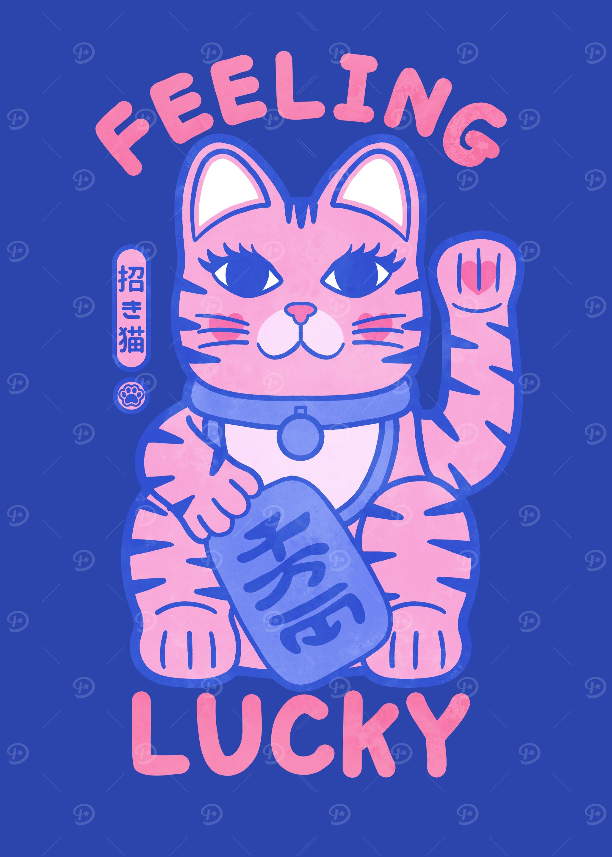 Feeling Lucky Maneki Neko Illustration