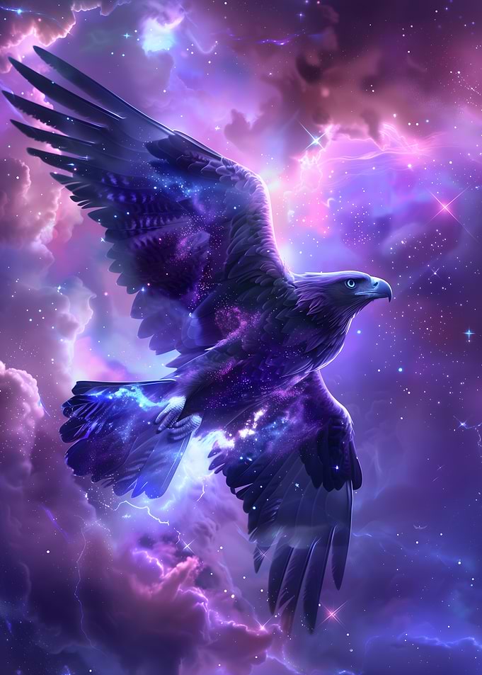 Cosmic Eagle Soaring Through Nebula