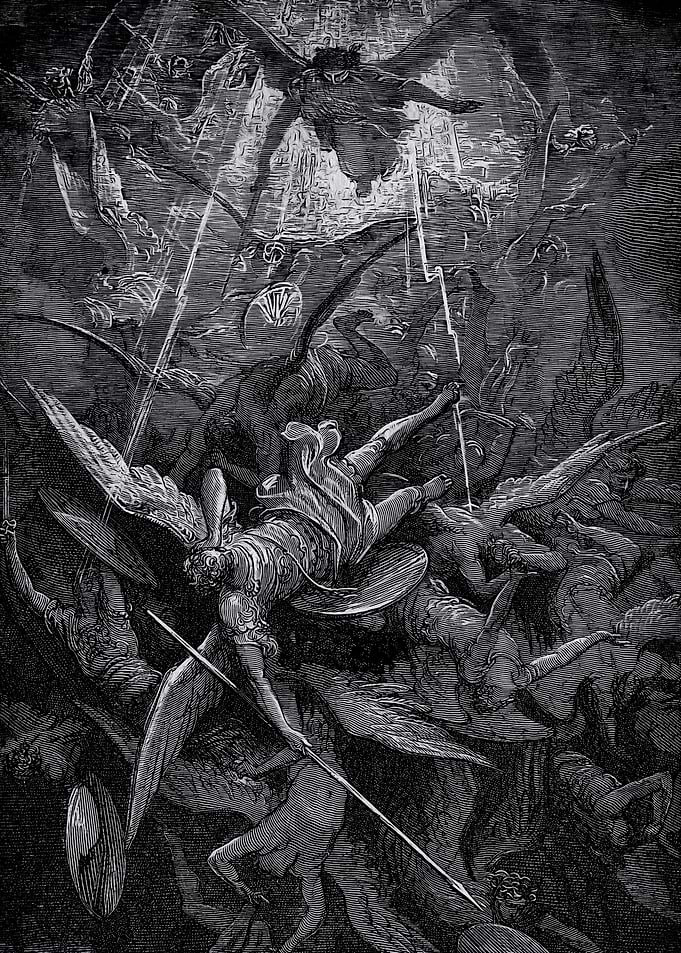Angels and Demons Battle Illustration