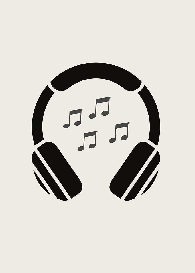 Headphones with Music Notes Icon