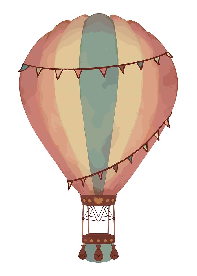 Pastel Hot Air Balloon Illustration
