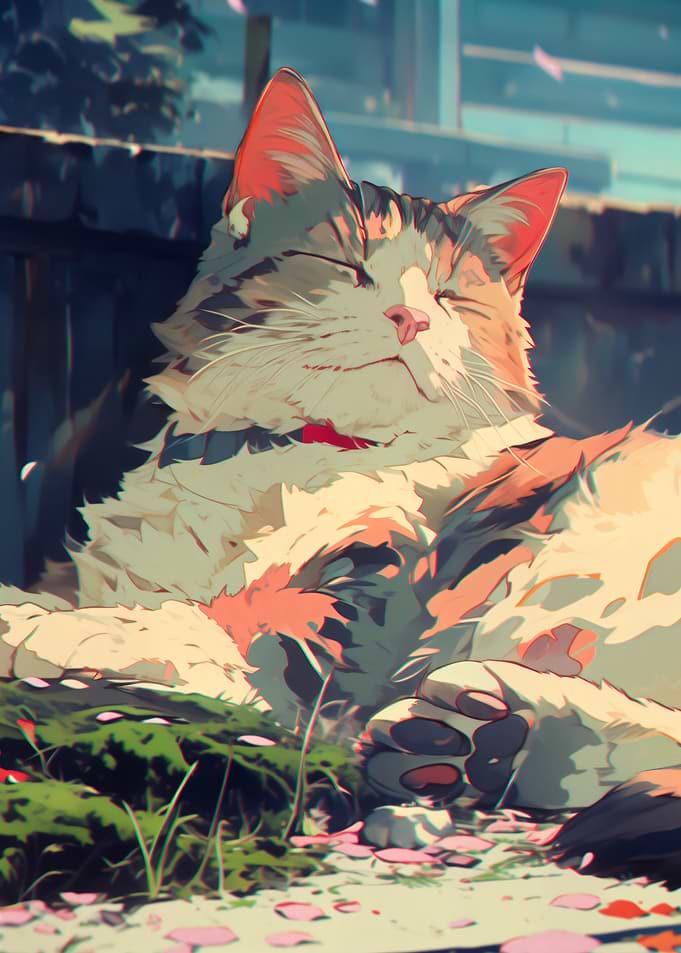 Cat and Sakura