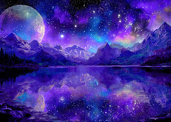 Cosmic Lake Reflection