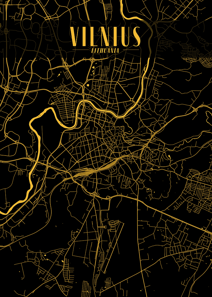 Vilnius Golden Map Art
