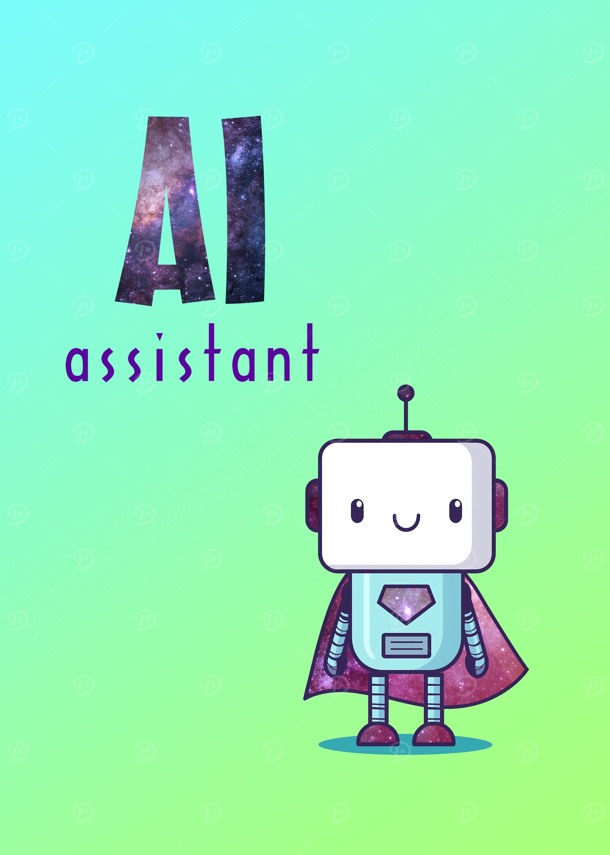 AI Assistant Cartoon Robot