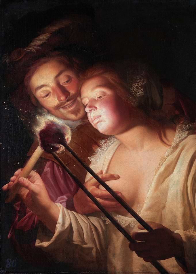 Couple with Sparkler Painting