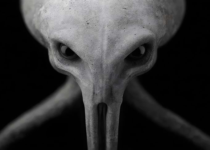 Grey Alien Close-Up