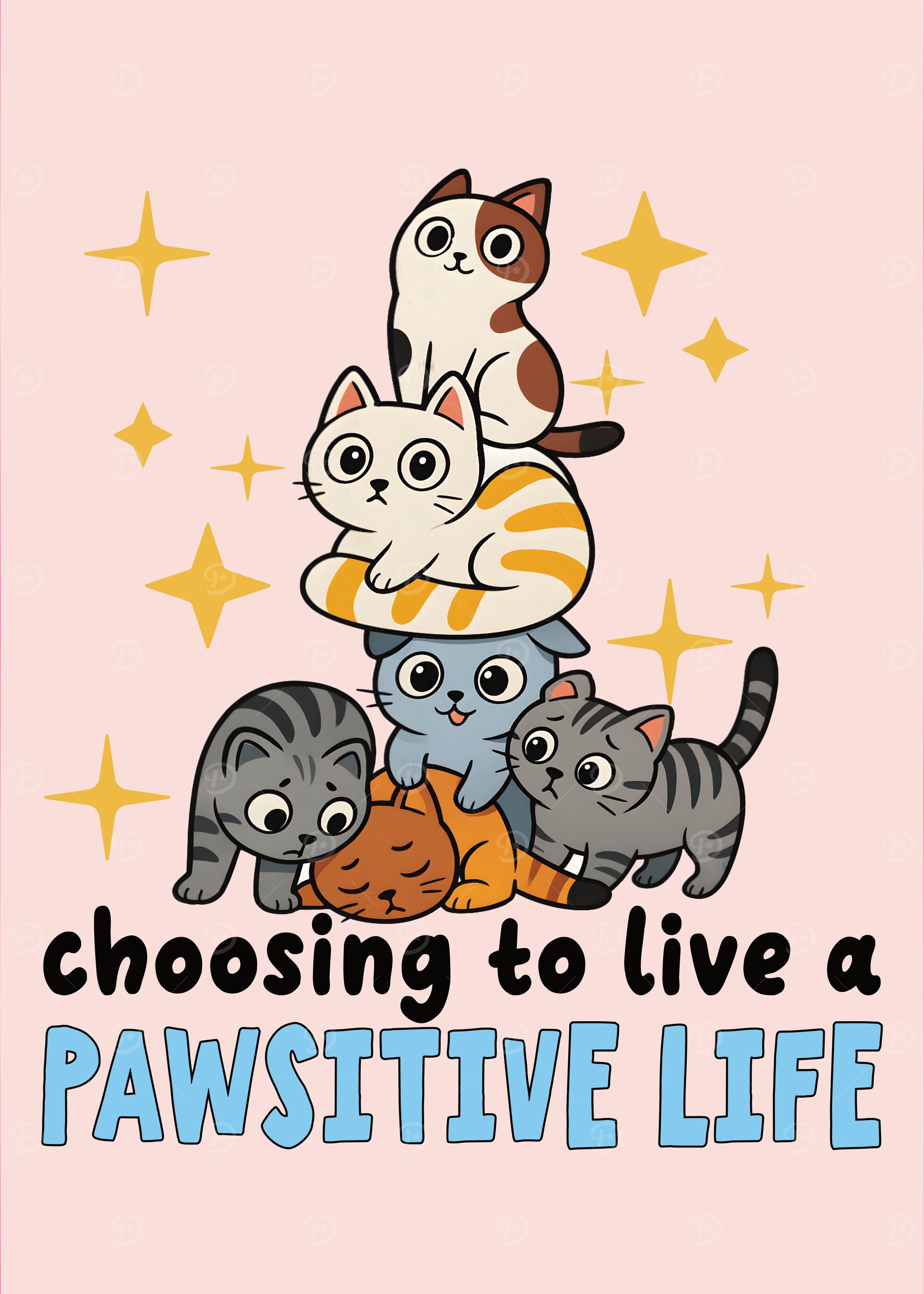 Pawsitive Life Cats Cartoon