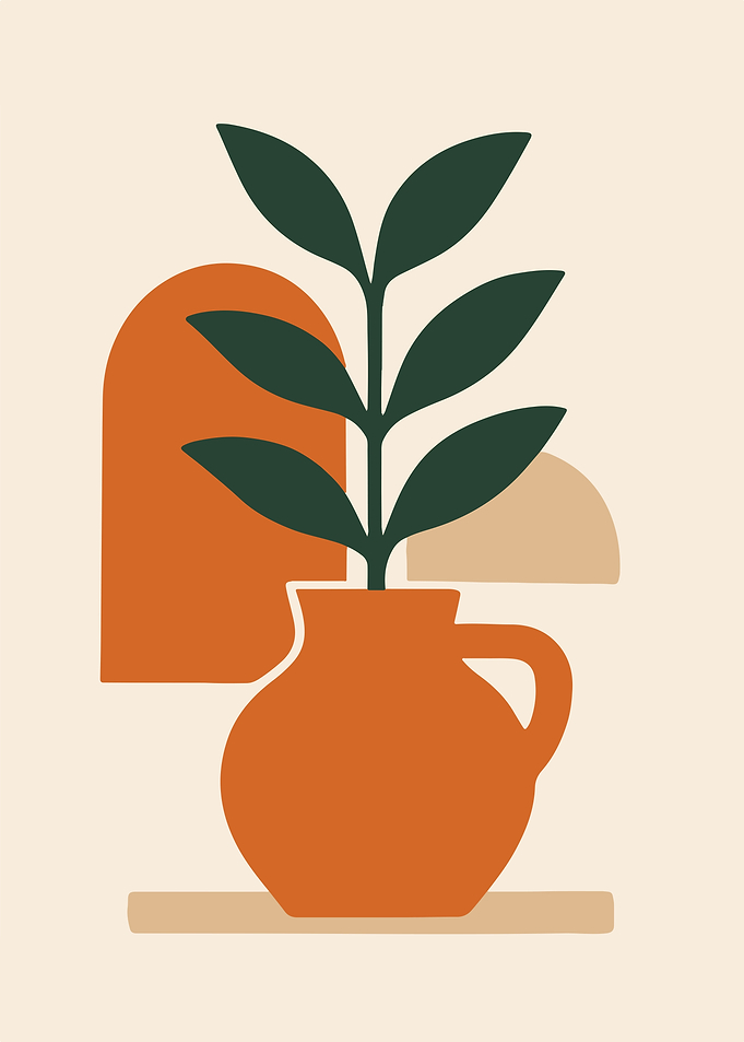 Minimalist Plant in Pot Illustration