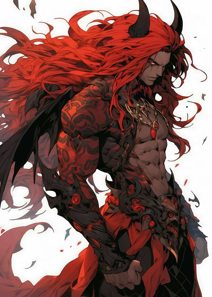 Demon Warrior with Red Hair