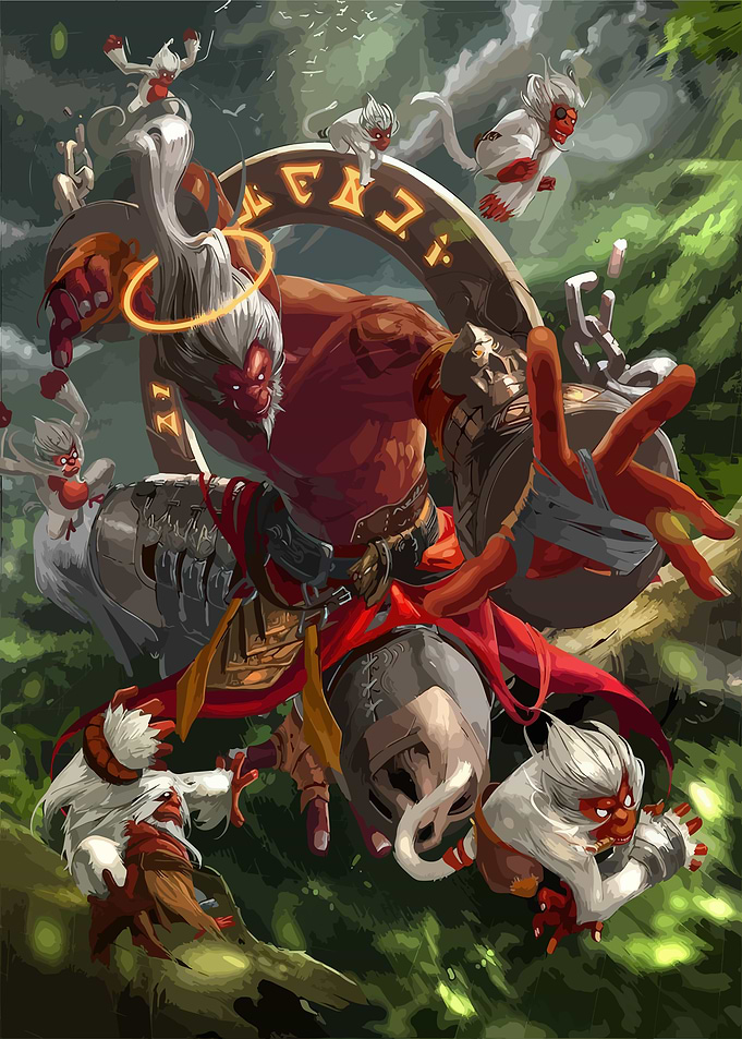 Monkey King and Companions Digital Art
