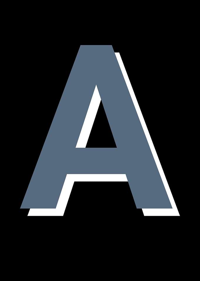 Letter A with Shadow Effect