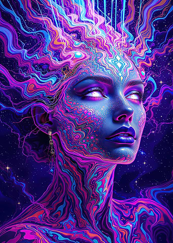 Psychedelic Woman Portrait