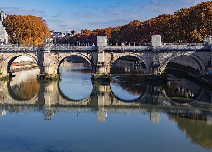 Ponte Sant'Angelo over Tiber River in Rome