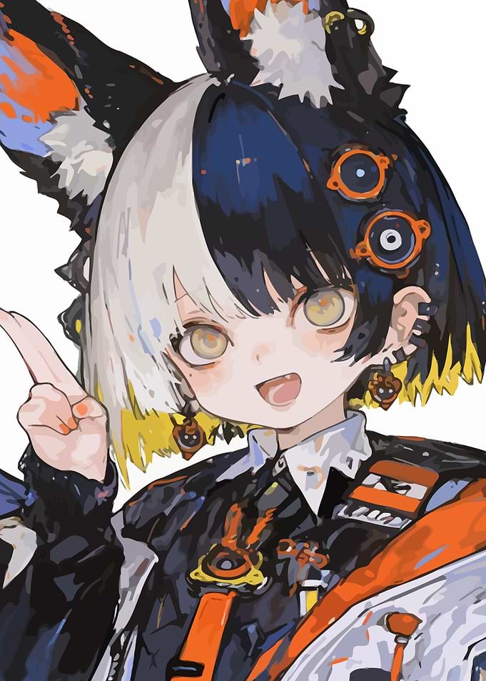 Anime Girl with Fox Ears Portrait