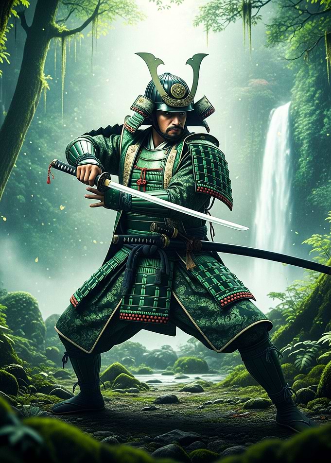 Samurai Warrior in Forest