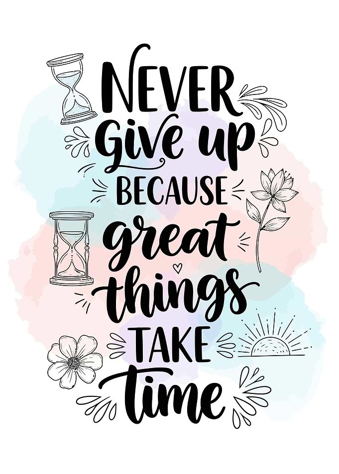 Never Give Up Inspirational Quote