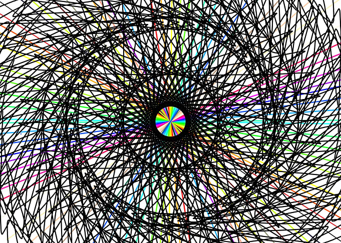 Abstract Spiral with Rainbow Center