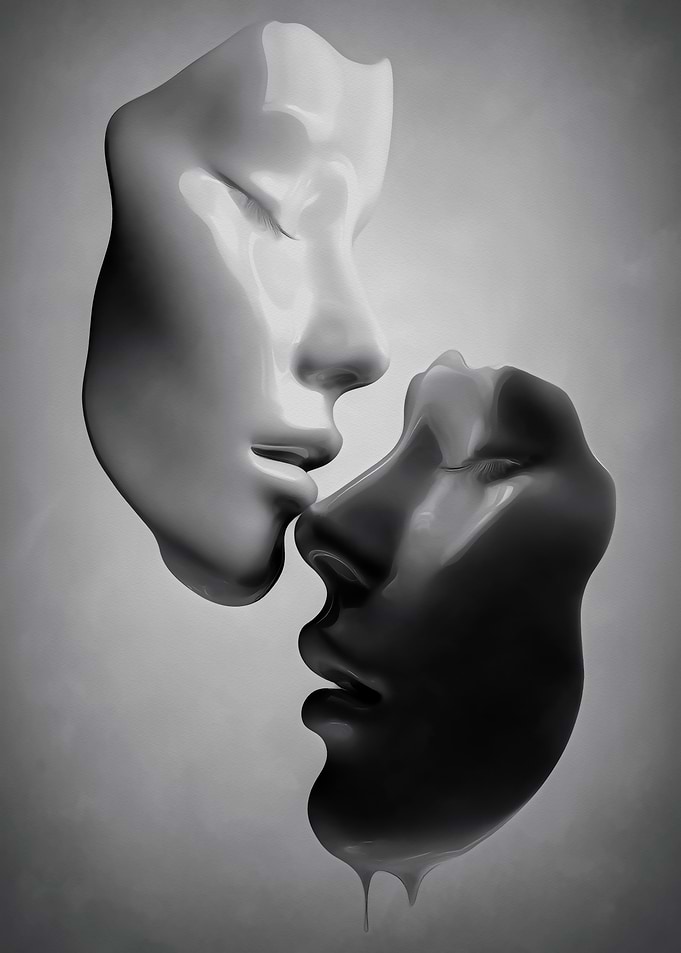 Abstract Faces in Monochrome