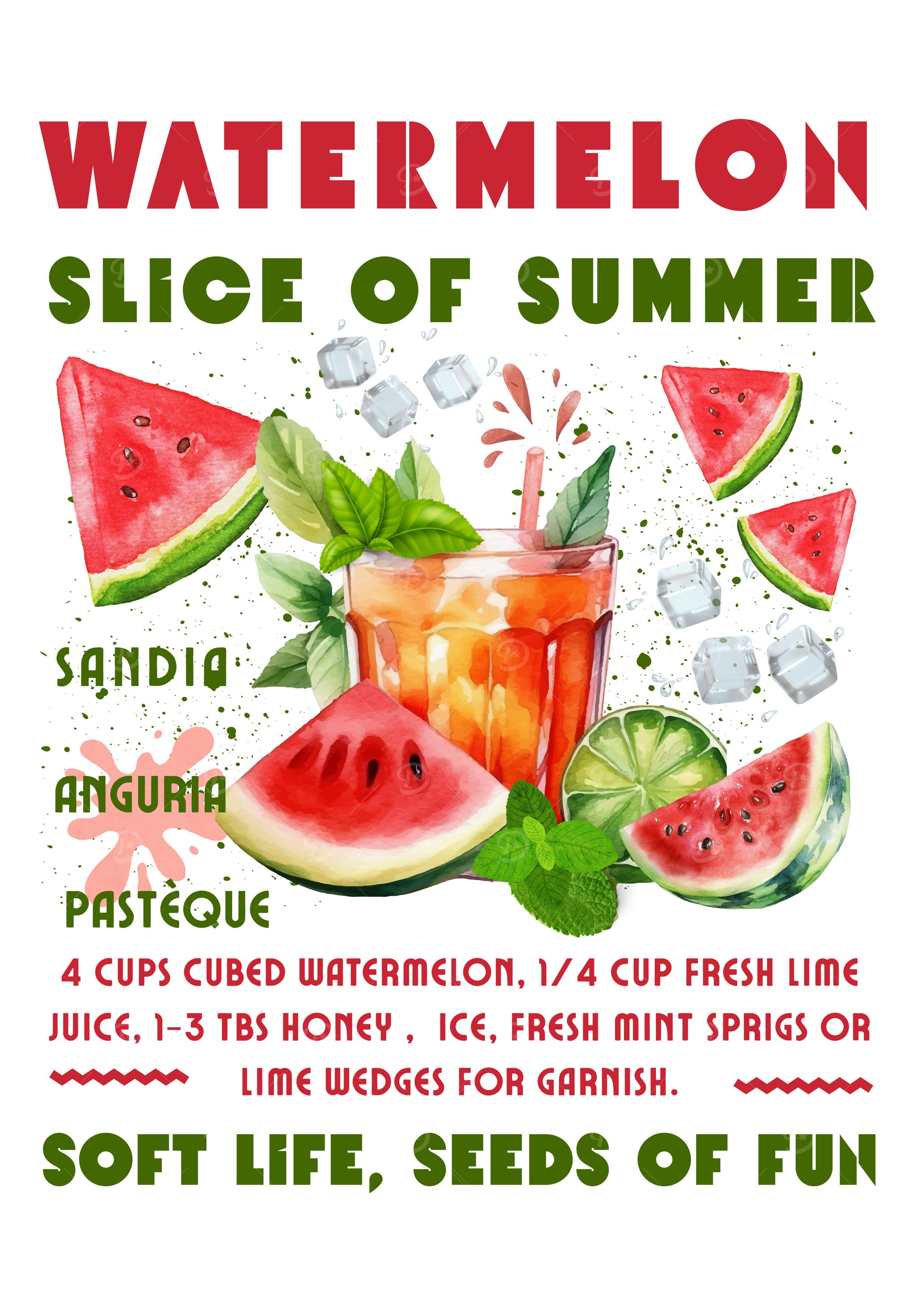 Watermelon Slice of Summer Drink Recipe
