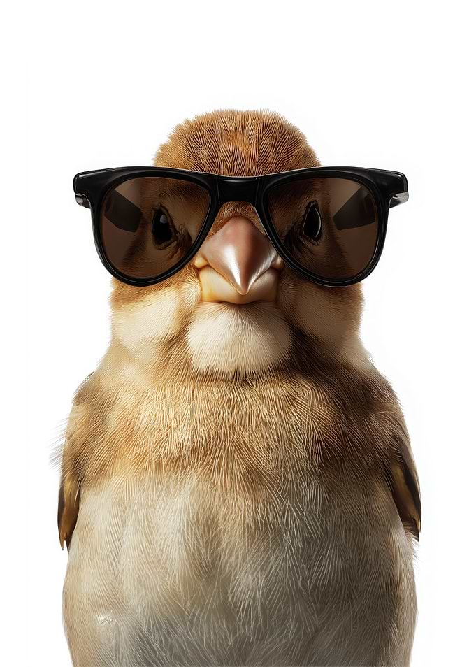 Cool Finch Bird with Sunglasses