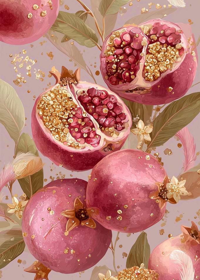 Pomegranate Watercolor Art