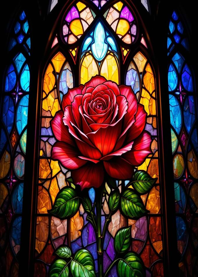 Stained Glass Rose Window