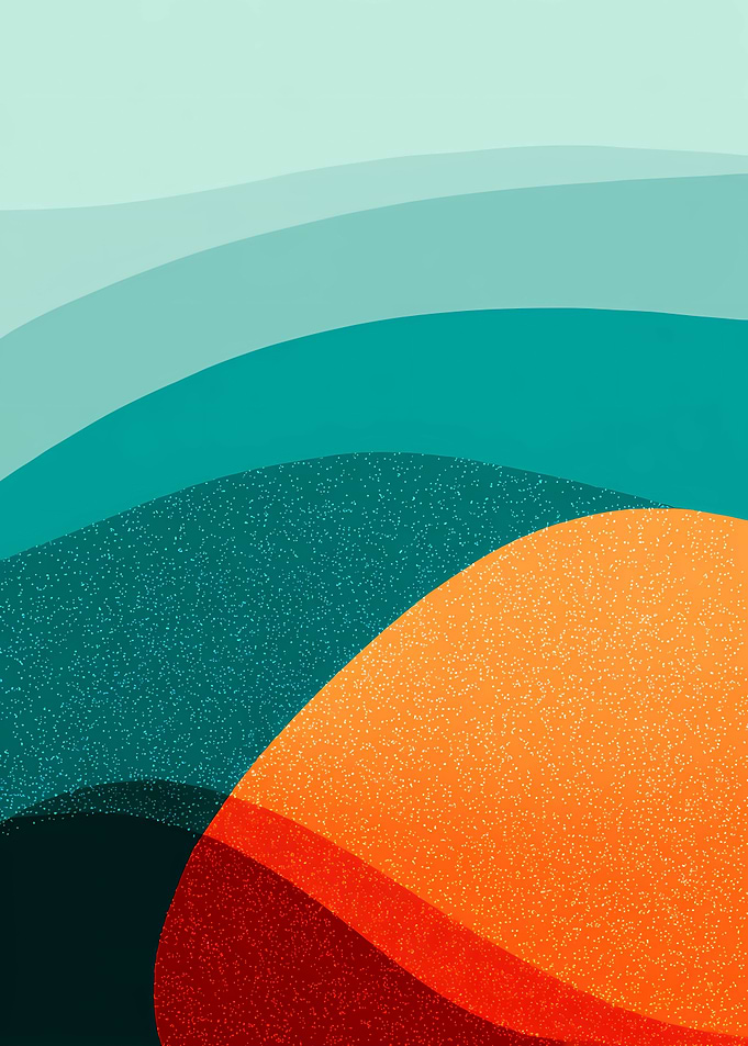 Abstract Landscape with Overlapping Shapes