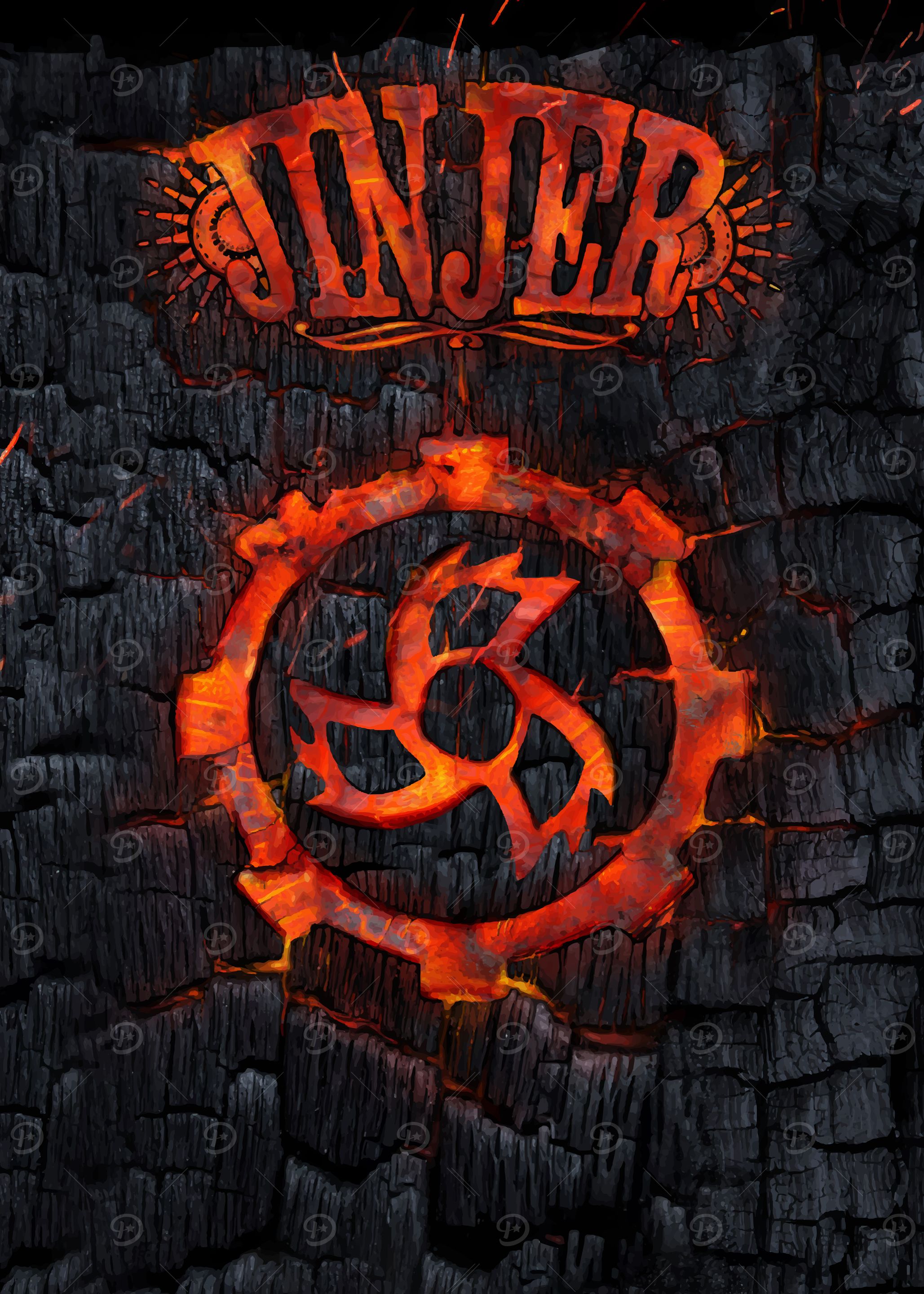 Jinjer Band Logo on Charred Wood