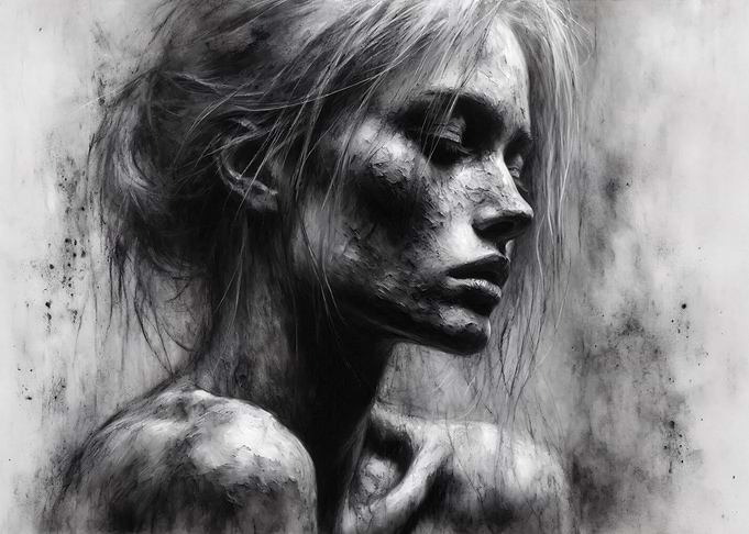 The Cold - Monochrome Portrait of a Woman