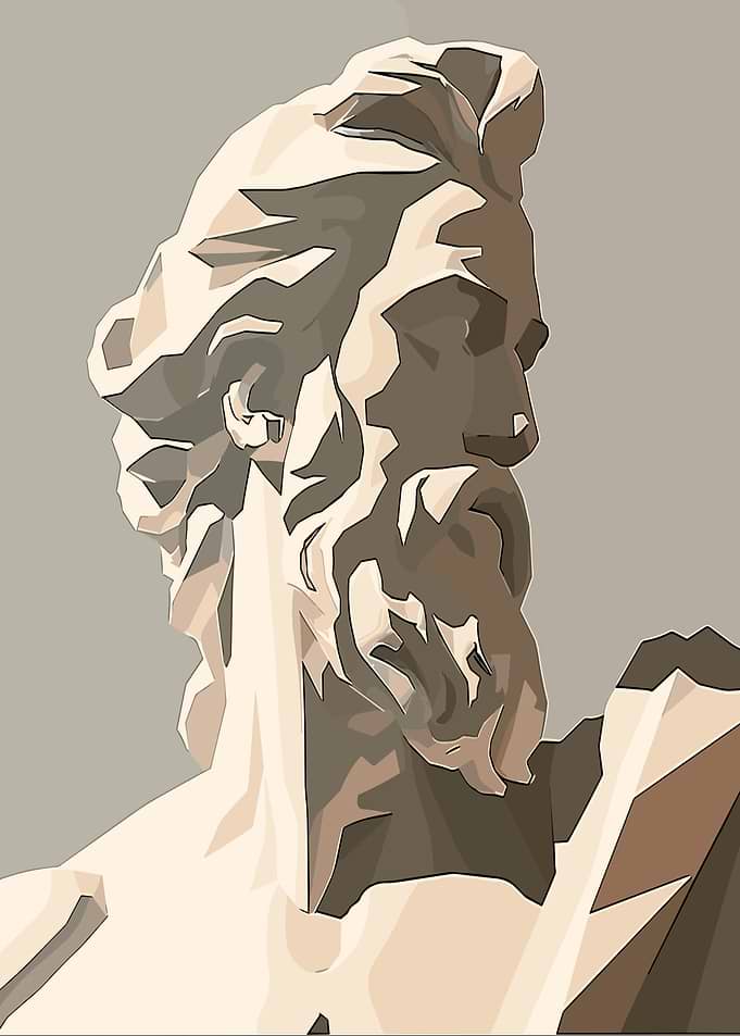 Statue of a man with beard
