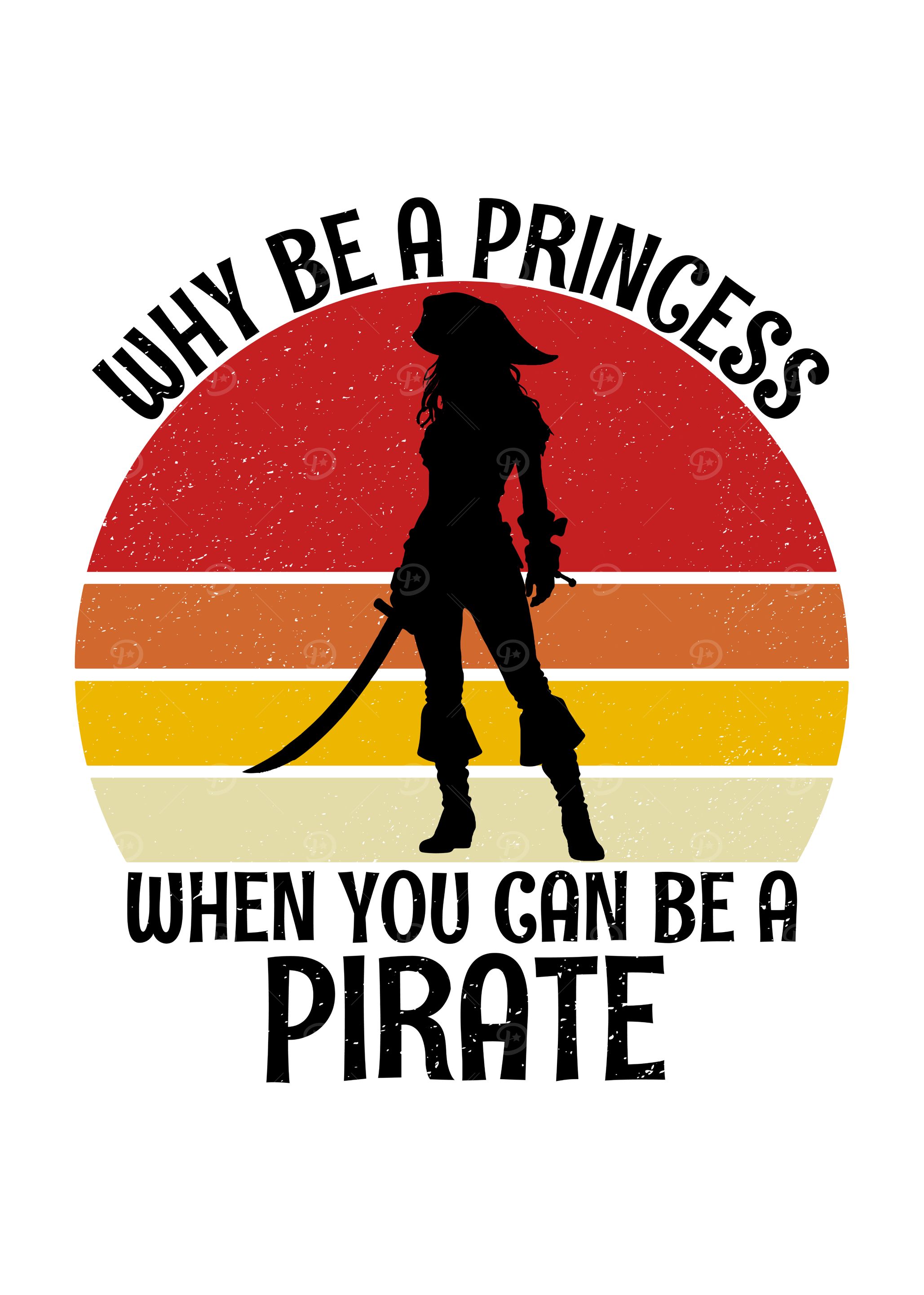 Pirate Silhouette with Retro Sunset