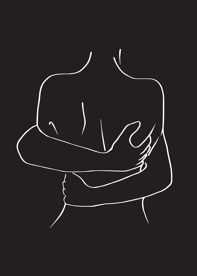 Minimalist Embrace Line Art