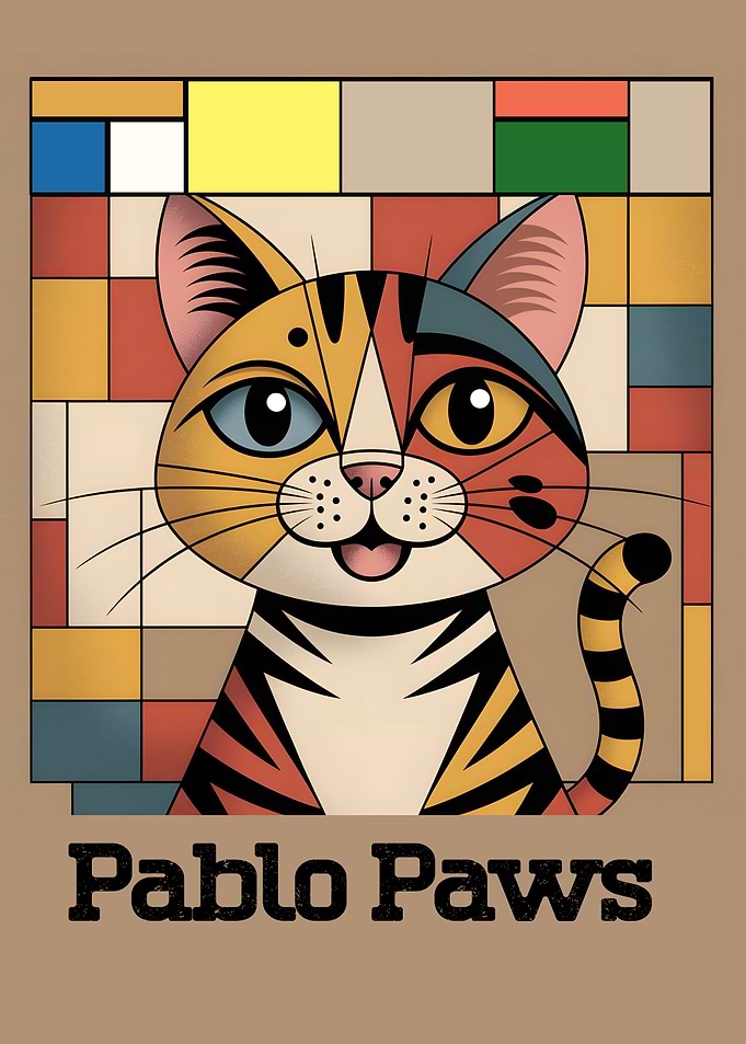 Pablo Paws: Abstract Cat Portrait